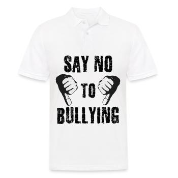Sag nein zu Mobbing - Männer Poloshirt - Weiß - Vorne - Kai (181cm)