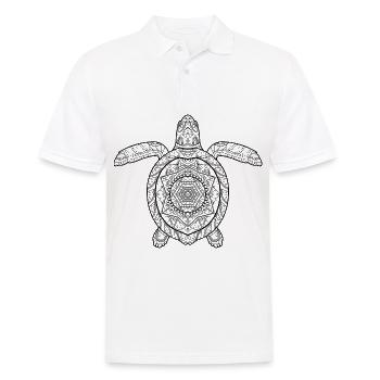 Schildkröte Mandala Turtle Kunst Abstrakt - Männer Poloshirt - Weiß - Vorne - Kai (181cm)