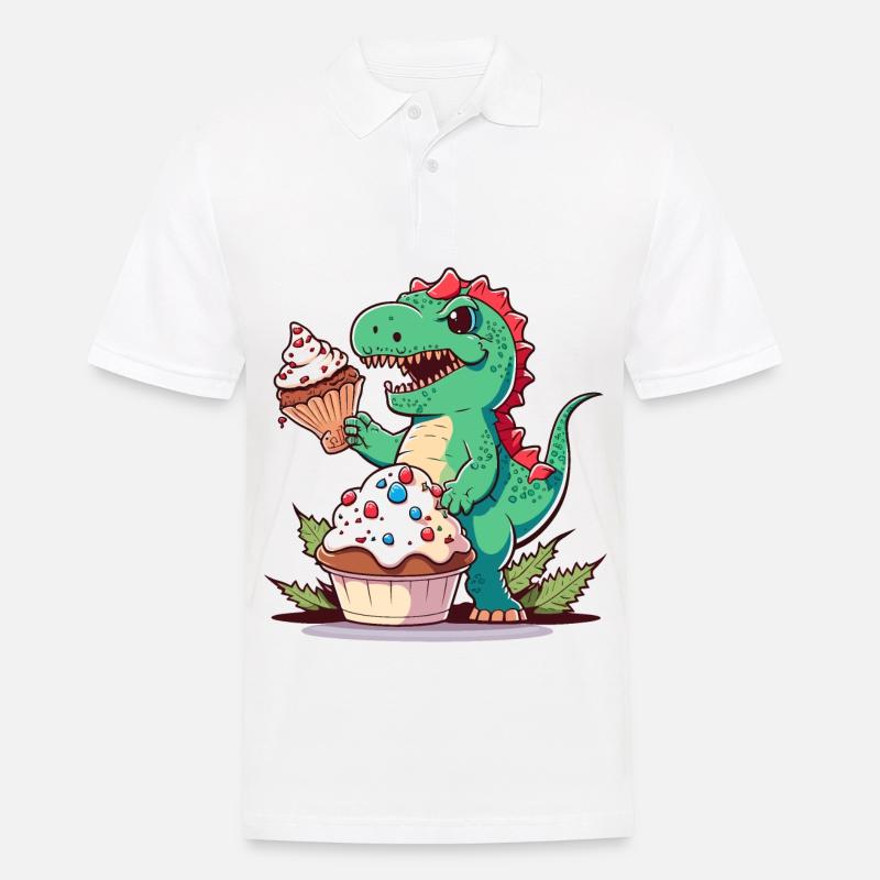 Dino Bäcker - Männer Poloshirt - Weiß