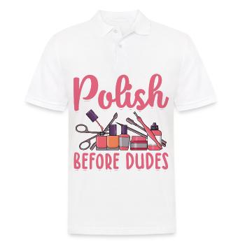 Fingernägel lackieren - Männer Poloshirt - Weiß - Vorne - Kai (181cm)