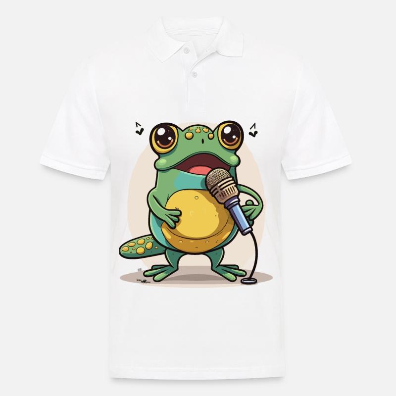 Frösche Melodie - Männer Poloshirt - Weiß