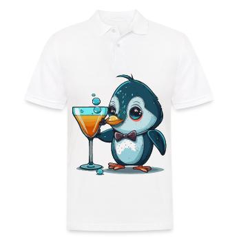 Ausgefallener Pinguin - Männer Poloshirt - Weiß - Vorne - Kai (181cm)
