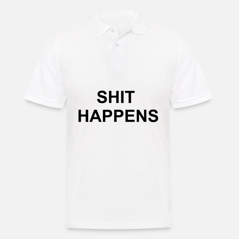 shit happens - Männer Poloshirt - Weiß