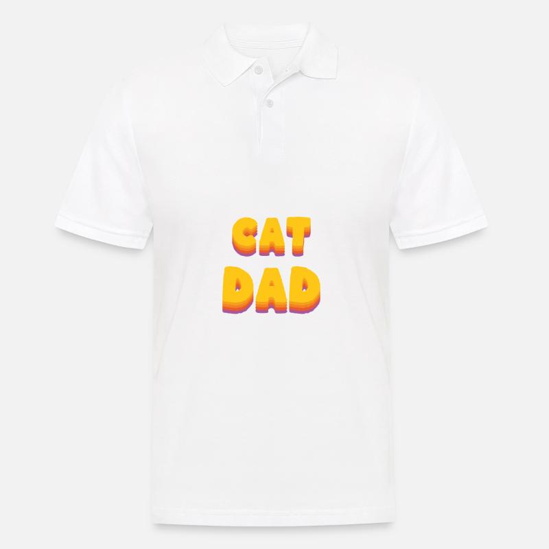 CatDad - Männer Poloshirt - Weiß