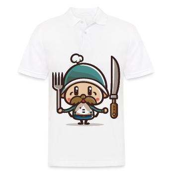 Thanksgiving-Pilger - Männer Poloshirt - Weiß - Vorne - Kai (181cm)