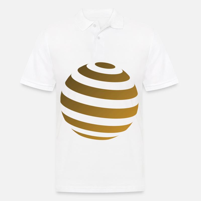 3d Kreis Kugel - Männer Poloshirt - Weiß