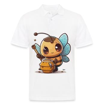 Honigbiene - Männer Poloshirt - Weiß - Vorne - Kai (181cm)