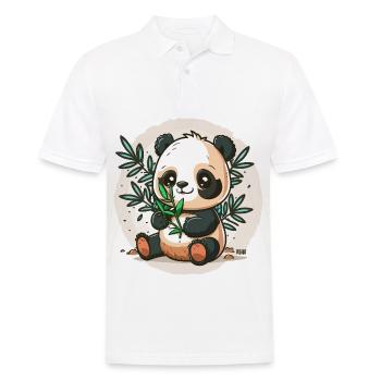 Panda amoureux du bambou - Polo Homme - blanc - Devant - Kai (181cm)