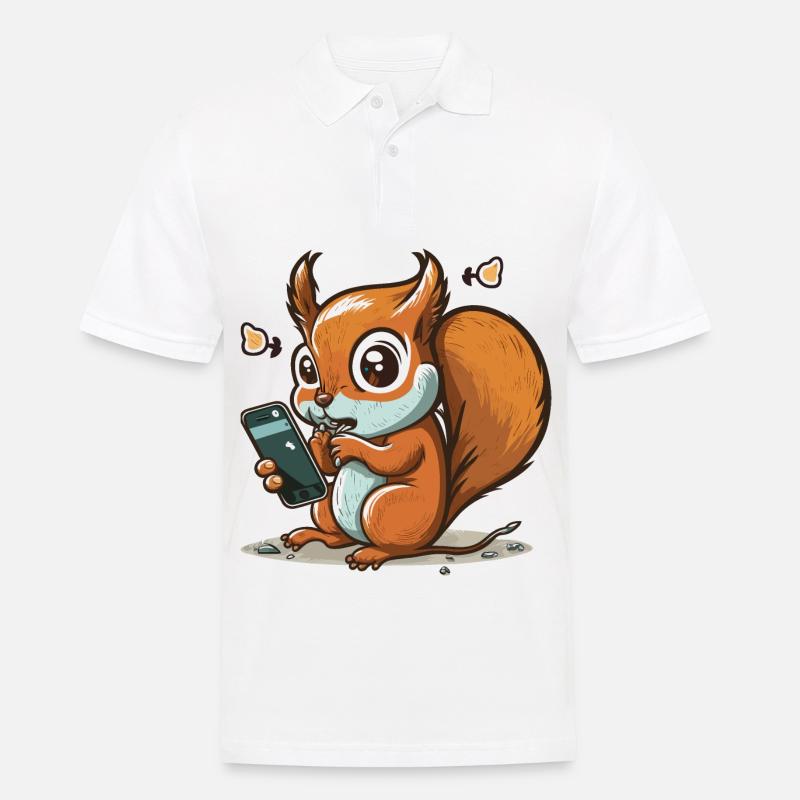 Scroll weiter, Eichhörnchen! - Männer Poloshirt - Weiß