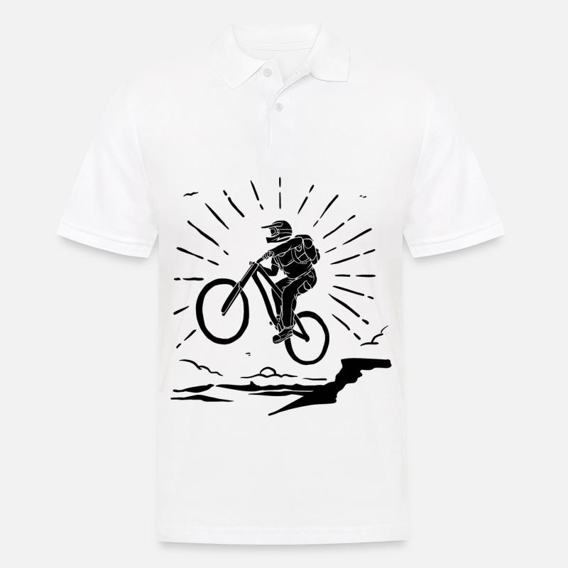 Mountainbiken - - Männer Poloshirt - Weiß