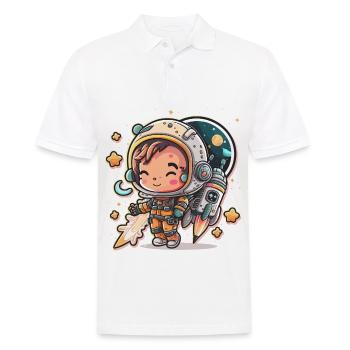 Blast off! - Men's Polo Shirt - white - Front - Kai (181cm)