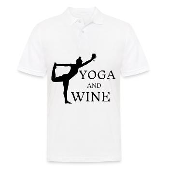 Yoga and Wine Buddha Geschenk Meditieren Wein - Männer Poloshirt - Weiß - Vorne - Kai (181cm)
