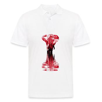 Elephant Mandala drawing beautifully colorful - Men's Polo Shirt - white - Front - Kai (181cm)