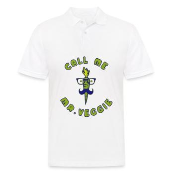 Call me Mr. Veggie Vegan Carrot - Men's Polo Shirt - white - Front - Kai (181cm)