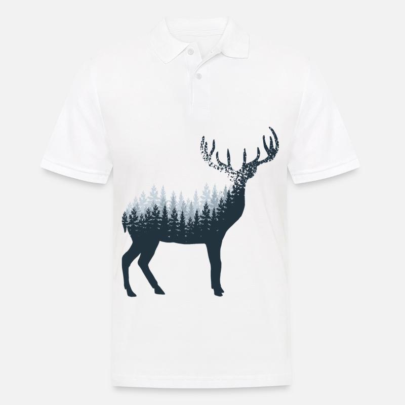 Deer abstract - - Men's Polo Shirt - white