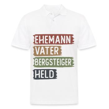 Ehemann, Vater, Bergsteeiger, gehalten - - Männer Poloshirt - Weiß - Vorne - Kai (181cm)