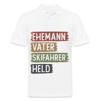 Ehemann, Vater, SkiFahrer, gehalten - - Männer Poloshirt - Weiß - Vorne - Kai (181cm)