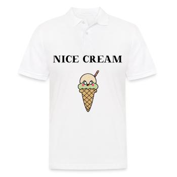 NICE CREAM gift idea funny sweet ice cream ice cream - Men's Polo Shirt - white - Front - Kai (181cm)