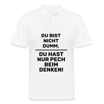 Pech beim Denken! in schwarz - Männer Poloshirt - Weiß - Vorne - Kai (181cm)