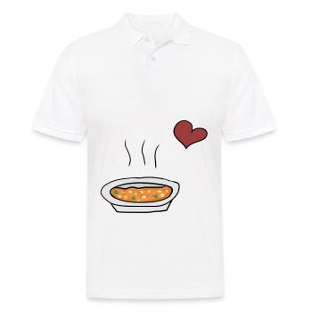Essen Suppe - Männer Poloshirt - Weiß - Vorne - Kai (181cm)