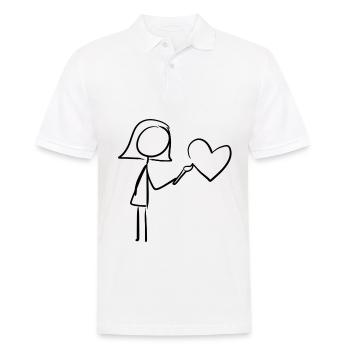 Artist drawing - Men's Polo Shirt - white - Front - Kai (181cm)