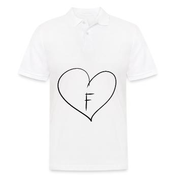 Herz Buchstabe - Männer Poloshirt - Weiß - Vorne - Kai (181cm)