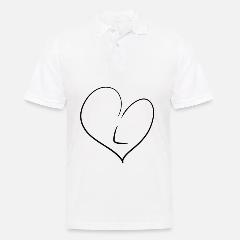 Herz Buchstabe - Männer Poloshirt - Weiß