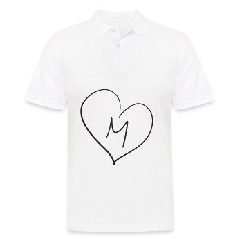 Herz Buchstabe - Männer Poloshirt - Weiß - Vorne - Kai (181cm)