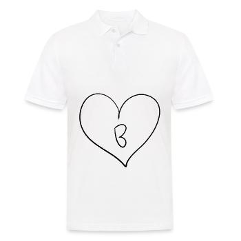 Herz Buchstabe - Männer Poloshirt - Weiß - Vorne - Kai (181cm)