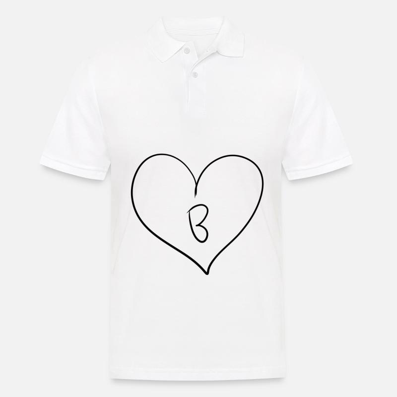 Herz Buchstabe - Männer Poloshirt - Weiß