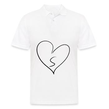 Herz Buchstabe - Männer Poloshirt - Weiß - Vorne - Kai (181cm)