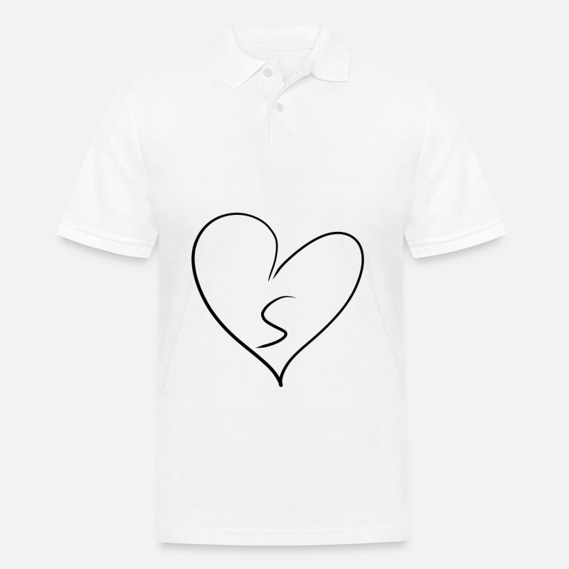 Herz Buchstabe - Männer Poloshirt - Weiß