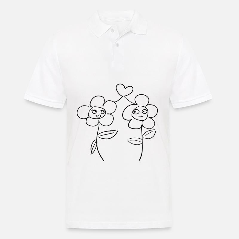 Blume Blumen - Männer Poloshirt - Weiß