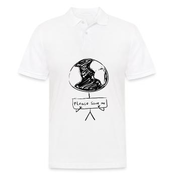 Climate Change Climate Protection - Men's Polo Shirt - white - Front - Kai (181cm)