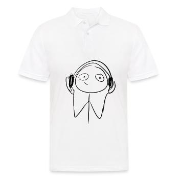 Kopfhörer cartoon - Männer Poloshirt - Weiß - Vorne - Kai (181cm)