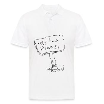 climate change climate - Men's Polo Shirt - white - Front - Kai (181cm)