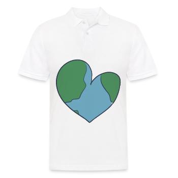 erde herz - Männer Poloshirt - Weiß - Vorne - Kai (181cm)
