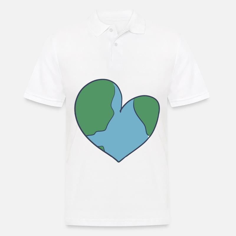 erde herz - Männer Poloshirt - Weiß