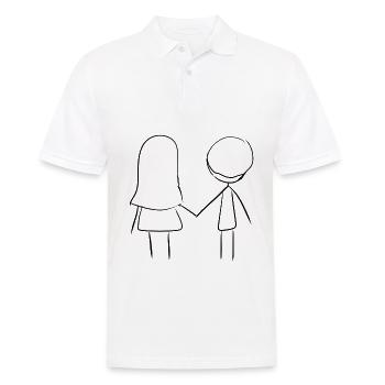 chers couples de la Saint-Valentin - Polo Homme - blanc - Devant - Kai (181cm)