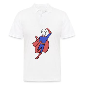 superheld held symbol mann retter - Männer Poloshirt - Weiß - Vorne - Kai (181cm)