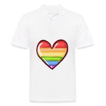 arc-en-ciel lgbt amour coeur symbole - Polo Homme - blanc - Devant - Kai (181cm)