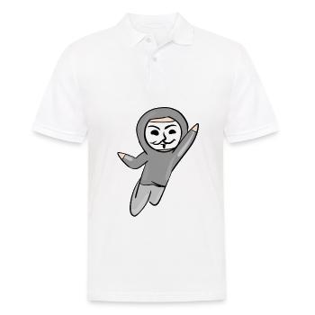 anonym anonymous hacker maske hacken programmierer - Männer Poloshirt - Weiß - Vorne - Kai (181cm)