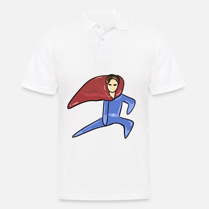 held superheld mann retter symbol - Männer Poloshirt - Weiß