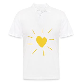 herz sonne linie liebe gelb - Männer Poloshirt - Weiß - Vorne - Kai (181cm)