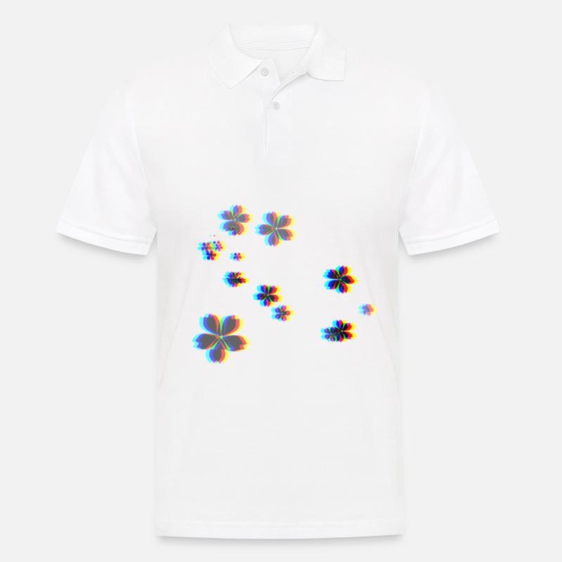 blumen 3d effekt blume symbol - Männer Poloshirt - Weiß