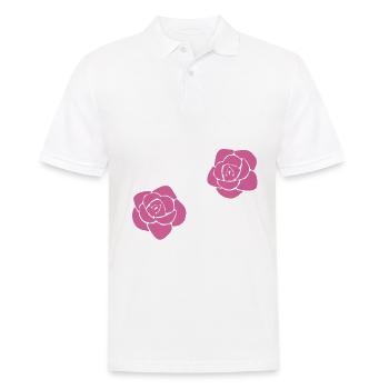 blumen rose blume symbol pflanze pink - Männer Poloshirt - Weiß - Vorne - Kai (181cm)