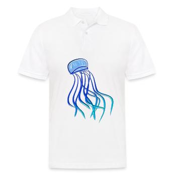 méduse animal animal biologie animale marine symbole bleu - Polo Homme - blanc - Devant - Kai (181cm)