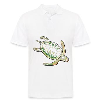 tortue animal de mer symbole de biologie animale - Polo Homme - blanc - Devant - Kai (181cm)
