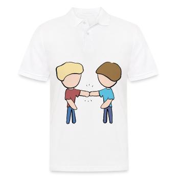 Copains Amis Amitié Cohésion - Polo Homme - blanc - Devant - Kai (181cm)