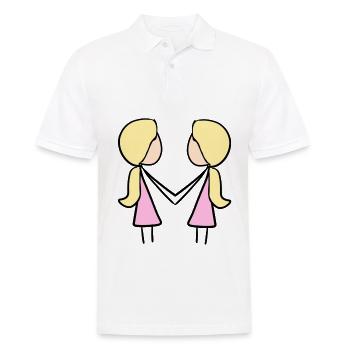 Mädchen Freunde Freundschaft blond rosa - Männer Poloshirt - Weiß - Vorne - Kai (181cm)